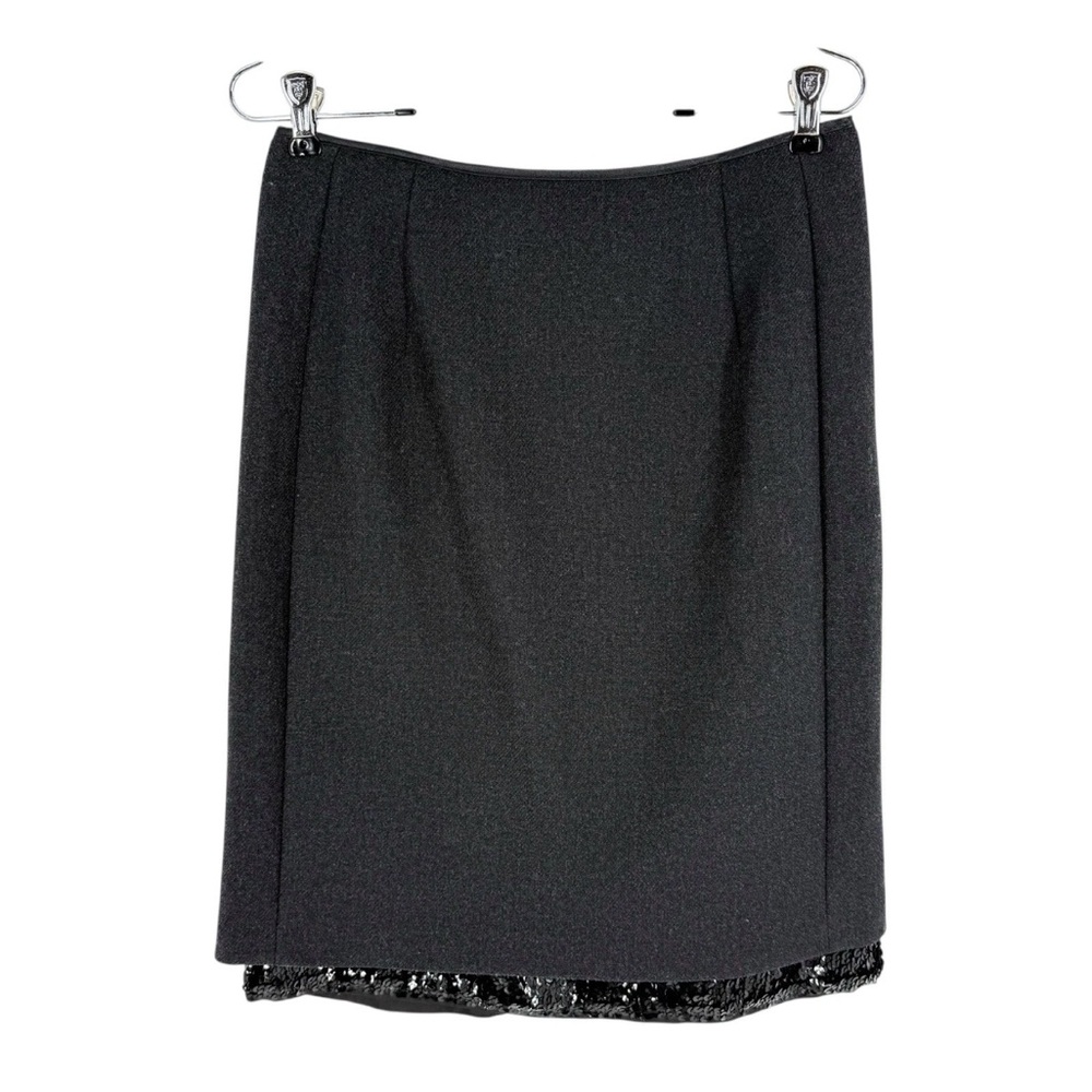 Dorothee Schumacher Wool Skirt Womens Size Large Charcoal Gray Sequin Hem - Picture 1 of 11